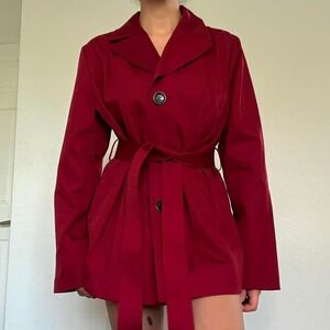 Red Ellen Tracy trench-style blazer